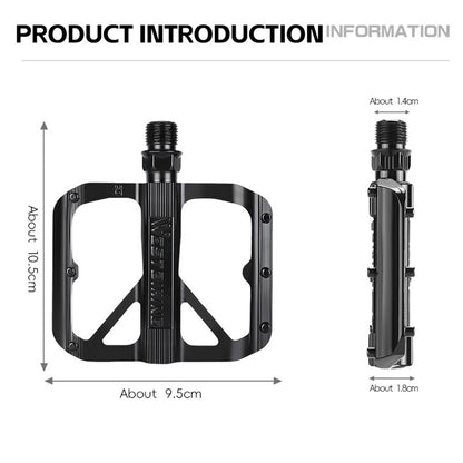 WEST BIKING YP0802126 1 Pair Bike Pedals Triple Bearing Aluminum Alloy MTB Bicycle Foot Pedals