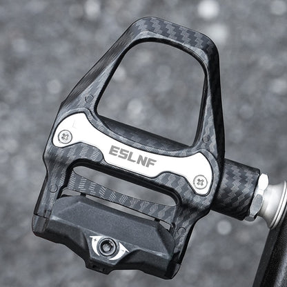 ESLNF 10EE0031 Mountain Road Bike Pedals Self Locking Carbon Fiber Texture Aluminum Alloy Pedals
