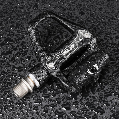 ESLNF 10EE0031 Mountain Road Bike Pedals Self Locking Carbon Fiber Texture Aluminum Alloy Pedals