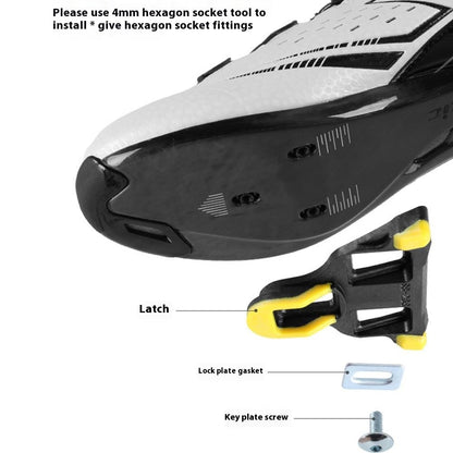 ESLNF 10EE0031 Mountain Road Bike Pedals Self Locking Carbon Fiber Texture Aluminum Alloy Pedals