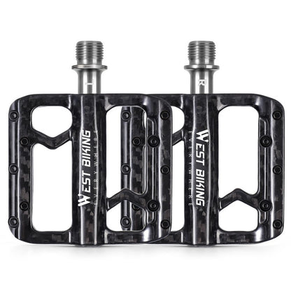 WEST BIKING YP0802132 1 Pair Carbon Fiber Pedals Titanium Alloy Spindle Road Folding Bicycle Ultralight Pedals