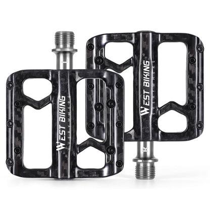 WEST BIKING YP0802132 1 Pair Carbon Fiber Pedals Titanium Alloy Spindle Road Folding Bicycle Ultralight Pedals