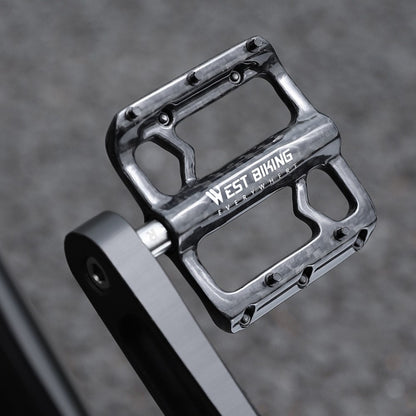 WEST BIKING YP0802132 1 Pair Carbon Fiber Pedals Titanium Alloy Spindle Road Folding Bicycle Ultralight Pedals