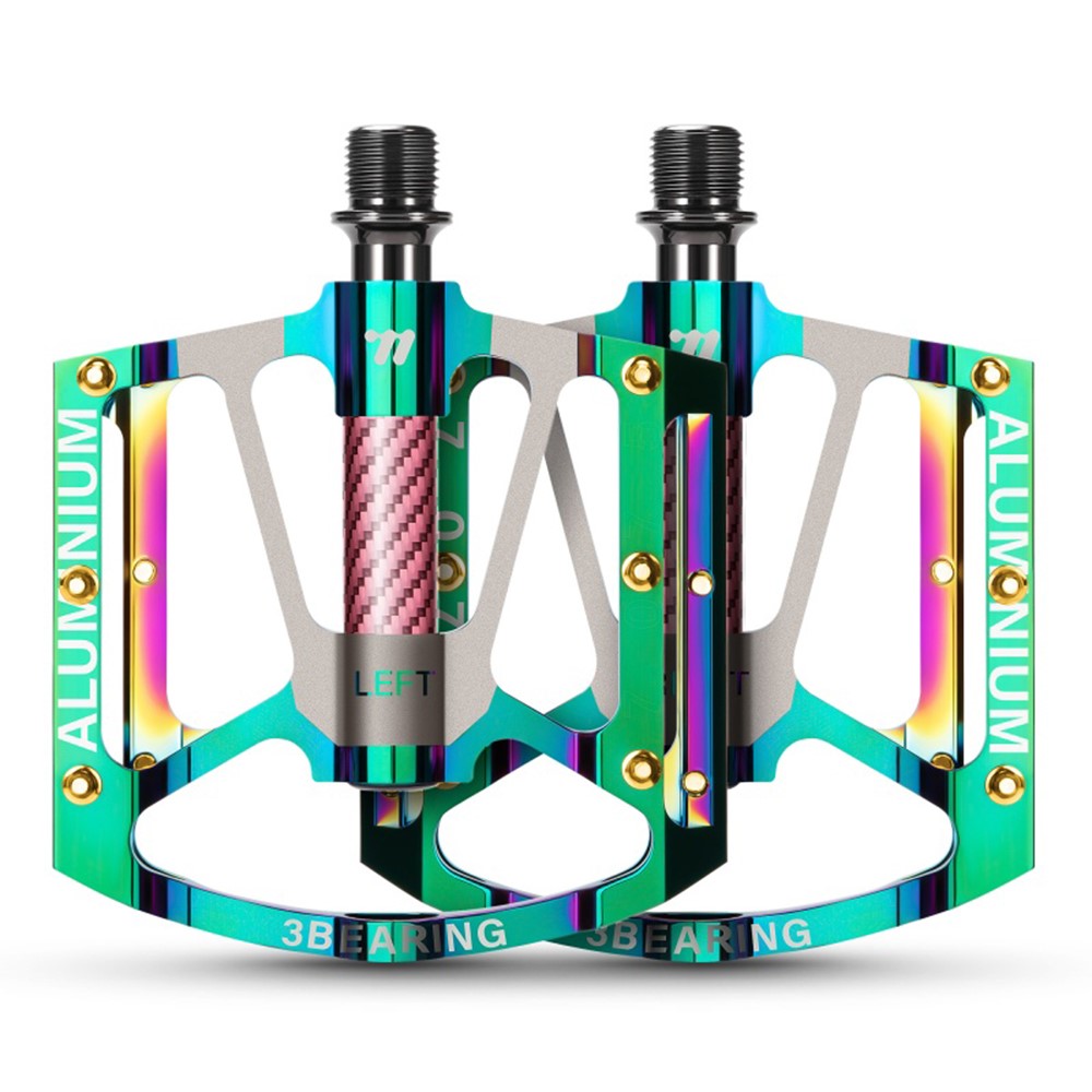 WEST BIKING 1 Pair Mountain Road Bike Aluminum Alloy Pedals Triple Bearing Electroplated Cycling Pedal