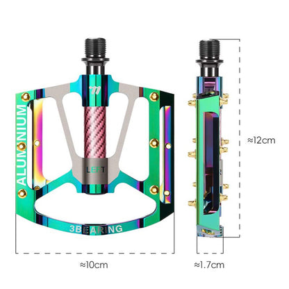 WEST BIKING 1 Pair Mountain Road Bike Aluminum Alloy Pedals Triple Bearing Electroplated Cycling Pedal
