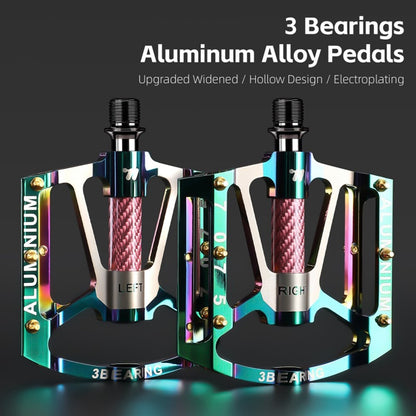 WEST BIKING 1 Pair Mountain Road Bike Aluminum Alloy Pedals Triple Bearing Electroplated Cycling Pedal