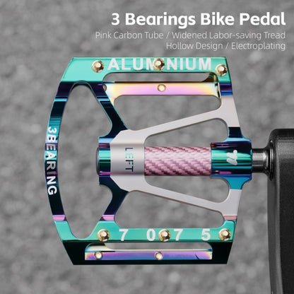WEST BIKING 1 Pair Mountain Road Bike Aluminum Alloy Pedals Triple Bearing Electroplated Cycling Pedal