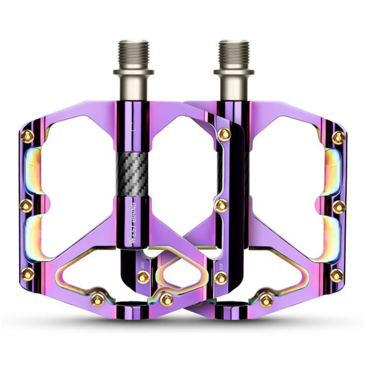 WEST BIKING 3 Bearings Mountain Bike Pedals Electroplated Aluminum Alloy Wide Platform Non-Slip Pedals, Black Axis
