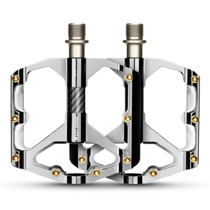 WEST BIKING 3 Bearings Mountain Bike Pedals Electroplated Aluminum Alloy Wide Platform Non-Slip Pedals, Black Axis