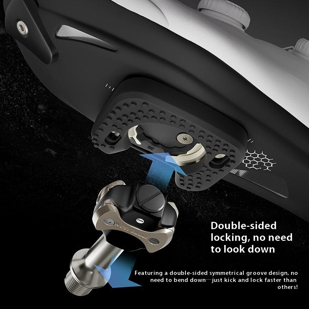 WEST BIKING YP0802142 1 Pair Road Bike Self Locking Pedals Dual Sided Lightweight Cycling Locking Pedals