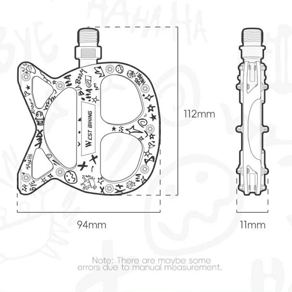 WEST BIKING YP0802137 Aluminum Alloy Bicycle Pedals Triple Sealed Bearings Anti Slip Bike Pedals