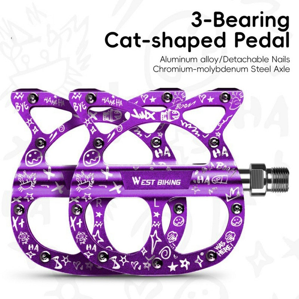 WEST BIKING YP0802137 Aluminum Alloy Bicycle Pedals Triple Sealed Bearings Anti Slip Bike Pedals