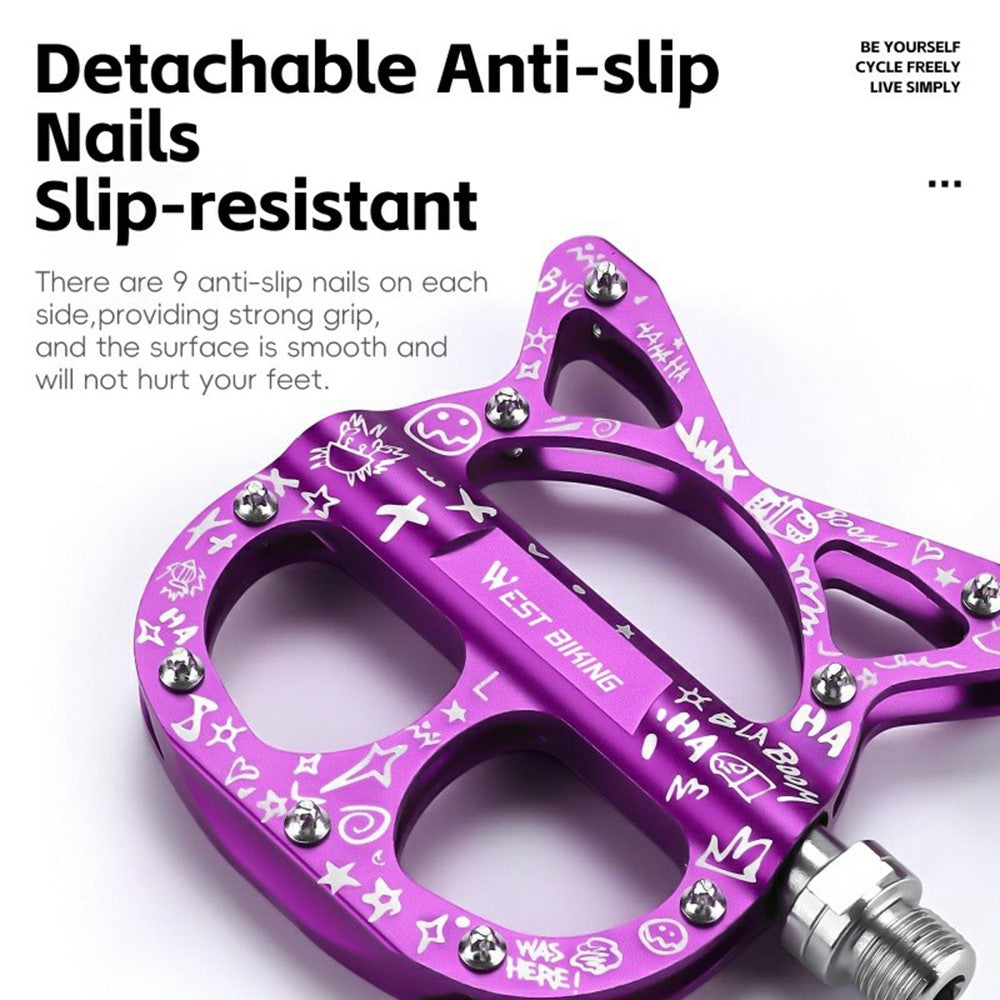 WEST BIKING YP0802137 Aluminum Alloy Bicycle Pedals Triple Sealed Bearings Anti Slip Bike Pedals