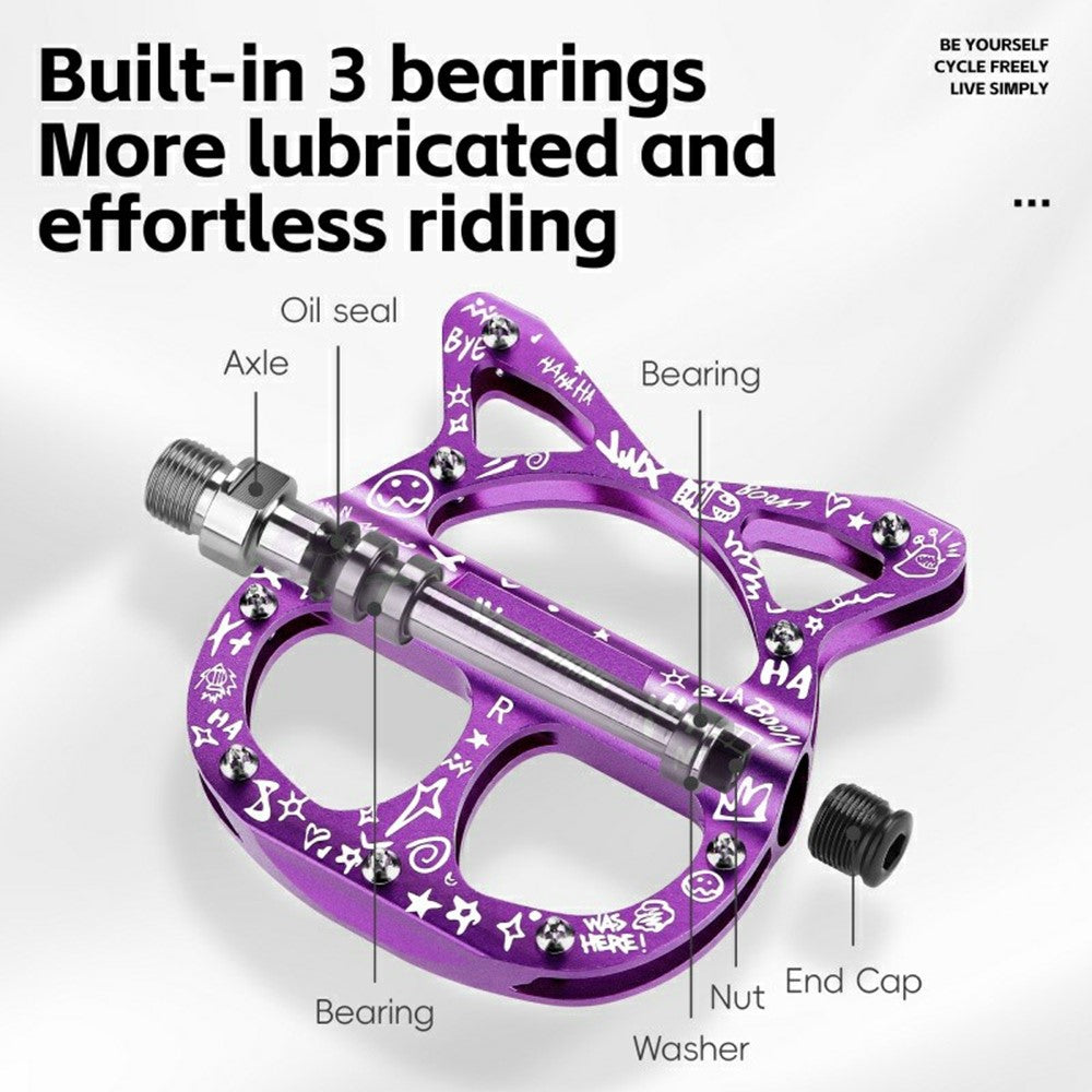 WEST BIKING YP0802137 Aluminum Alloy Bicycle Pedals Triple Sealed Bearings Anti Slip Bike Pedals