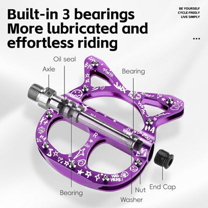 WEST BIKING YP0802137 Aluminum Alloy Bicycle Pedals Triple Sealed Bearings Anti Slip Bike Pedals