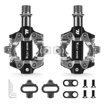WEST BIKING YP0802148 1 Pair MTB Self Locking Pedals Aluminum Alloy Moutain Bike Pedals Compatible with SPD