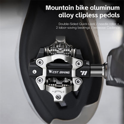 WEST BIKING YP0802148 1 Pair MTB Self Locking Pedals Aluminum Alloy Moutain Bike Pedals Compatible with SPD