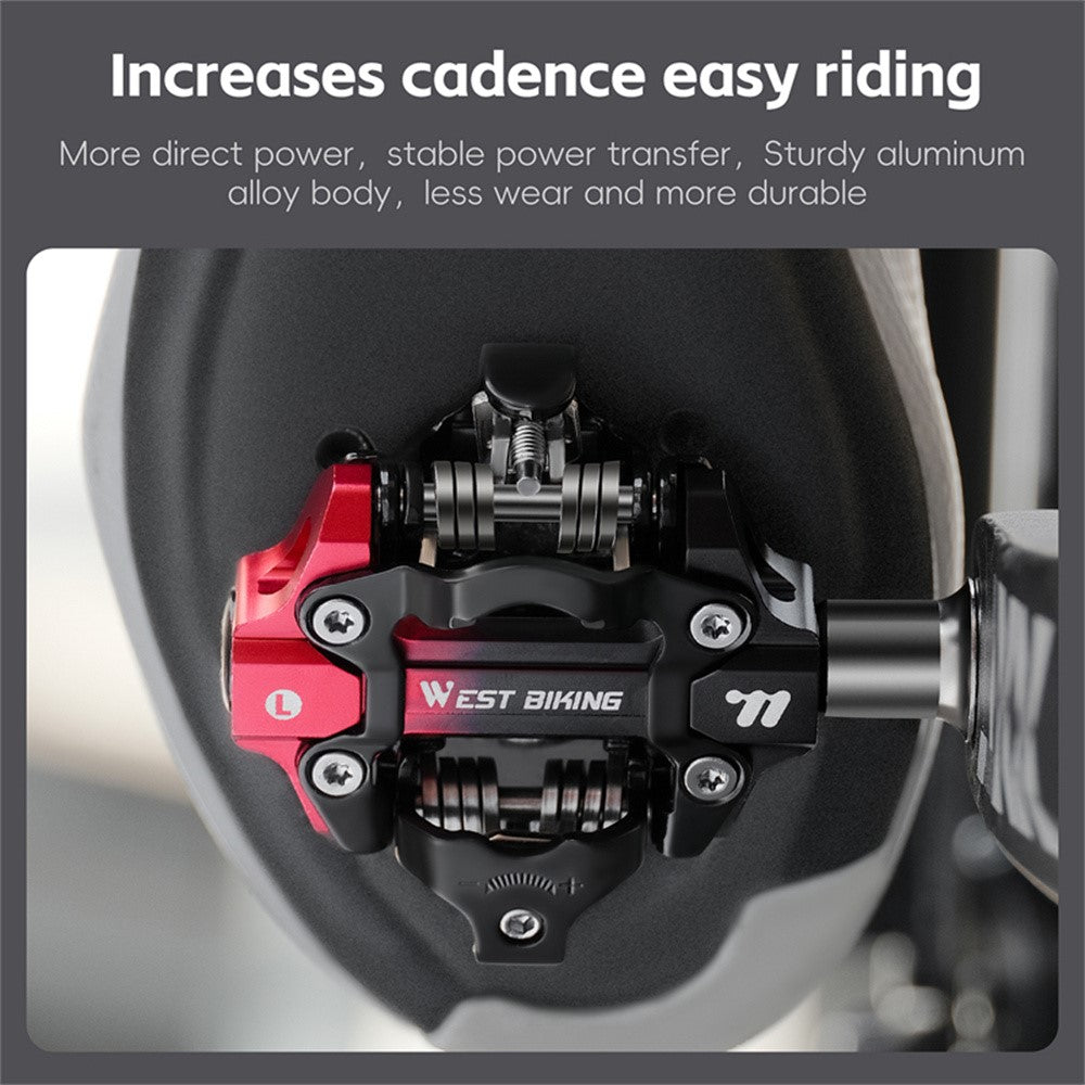 WEST BIKING YP0802148 1 Pair MTB Self Locking Pedals Aluminum Alloy Moutain Bike Pedals Compatible with SPD