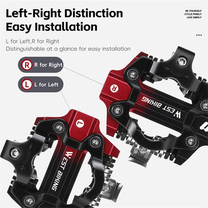 WEST BIKING YP0802148 1 Pair MTB Self Locking Pedals Aluminum Alloy Moutain Bike Pedals Compatible with SPD