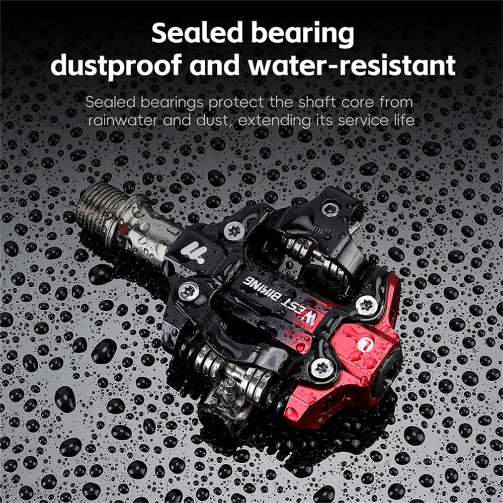 WEST BIKING YP0802148 1 Pair MTB Self Locking Pedals Aluminum Alloy Moutain Bike Pedals Compatible with SPD