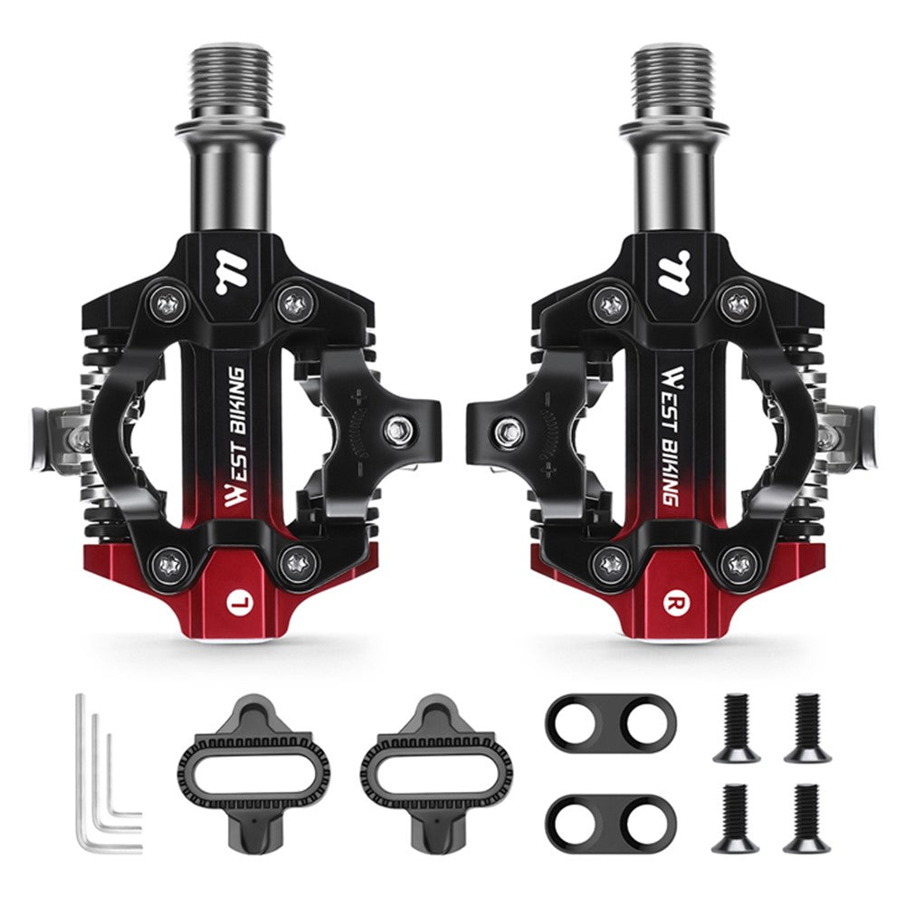 WEST BIKING YP0802148 1 Pair MTB Self Locking Pedals Aluminum Alloy Moutain Bike Pedals Compatible with SPD