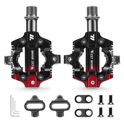 WEST BIKING YP0802148 1 Pair MTB Self Locking Pedals Aluminum Alloy Moutain Bike Pedals Compatible with SPD