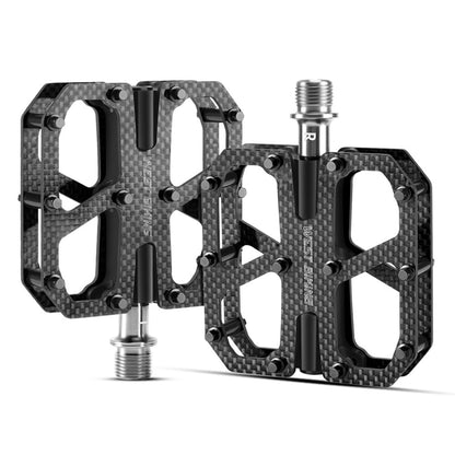 WEST BIKING YP0802147 1 Pair Triple Bearing Pedals for Road Bicycle Anti Slip Carbon Fiber Bike Pedals