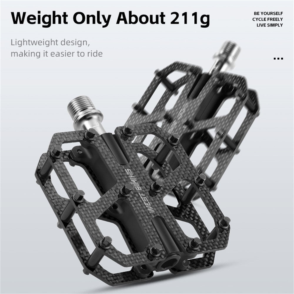 WEST BIKING YP0802147 1 Pair Triple Bearing Pedals for Road Bicycle Anti Slip Carbon Fiber Bike Pedals