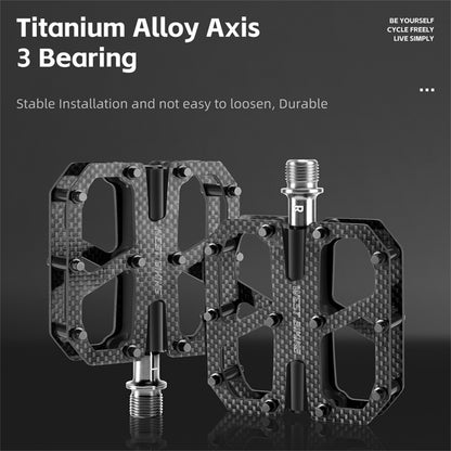 WEST BIKING YP0802147 1 Pair Triple Bearing Pedals for Road Bicycle Anti Slip Carbon Fiber Bike Pedals