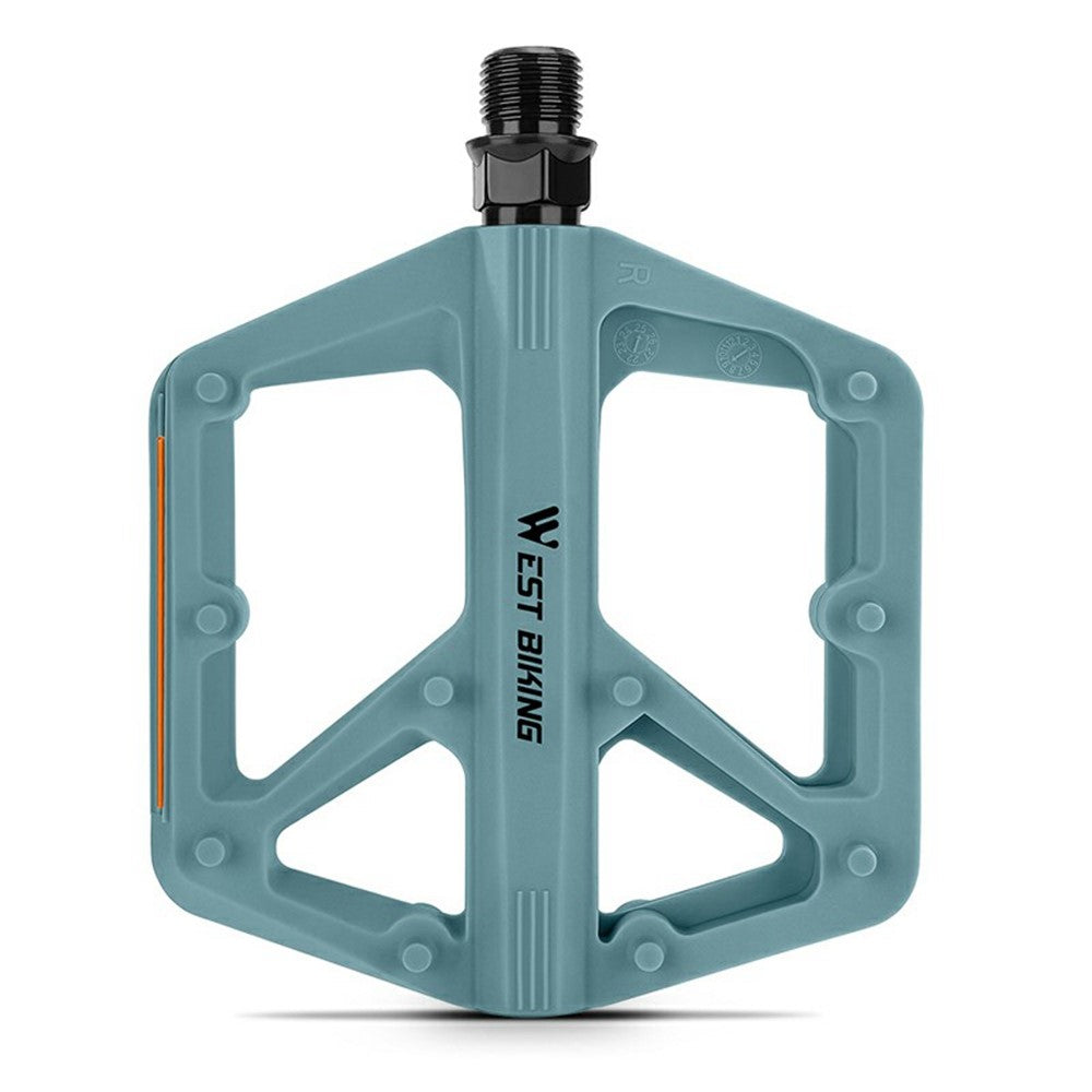 WEST BIKING YP0802150 1 Pair Nylon Widened Pedals for Mountain Road Bike Anti Slip Bicycle Pedals with Reflector