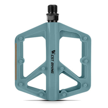WEST BIKING YP0802150 1 Pair Nylon Widened Pedals for Mountain Road Bike Anti Slip Bicycle Pedals with Reflector
