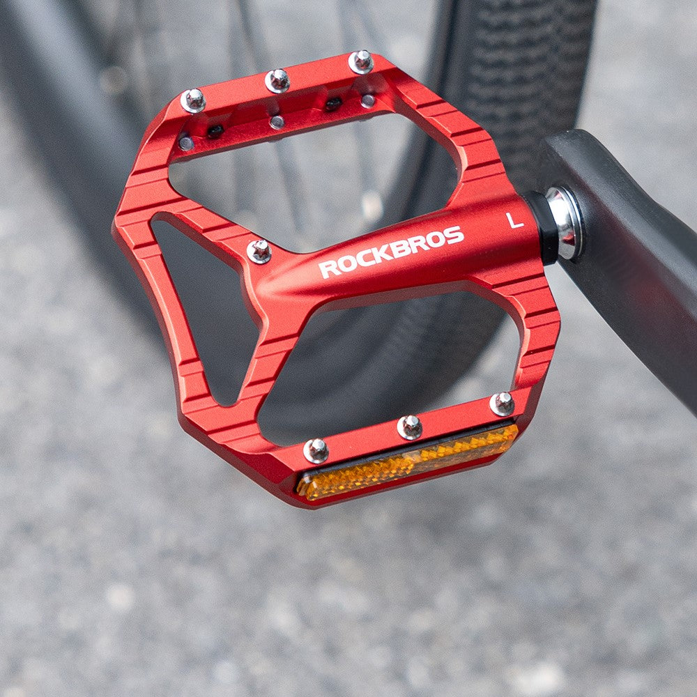 ROCKBROS 1 Pair Bicycle Pedals Aluminum Alloy Mountain Road Bike Pedals Anti-Slip Foot Pedals