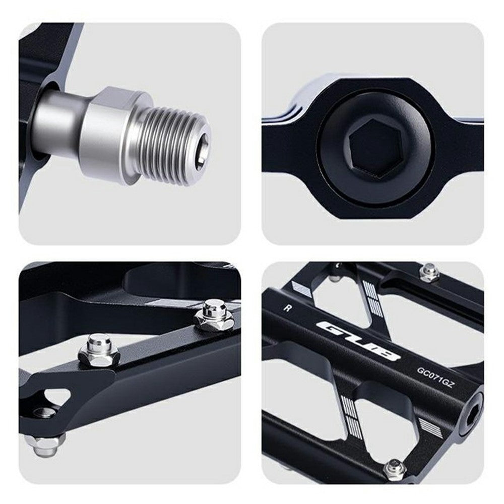 GUB GC071 GZ 1 Pair Aluminum Alloy Pedals Anti Slip Triple Bearing Pedals with Hex Wrench for Mountain  /  Road Bike