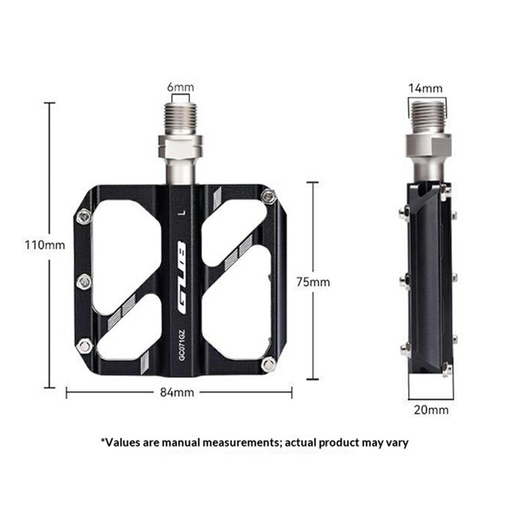 GUB GC071 GZ 1 Pair Aluminum Alloy Pedals Anti Slip Triple Bearing Pedals with Hex Wrench for Mountain  /  Road Bike