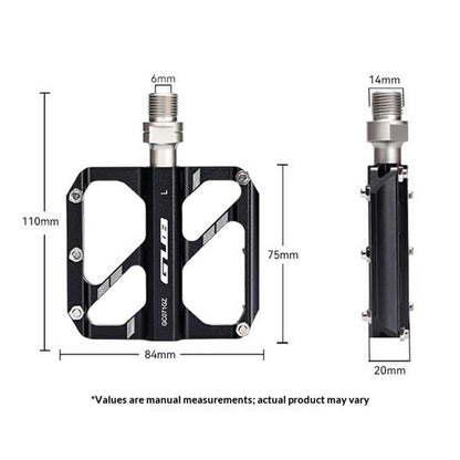 GUB GC071 GZ 1 Pair Aluminum Alloy Pedals Anti Slip Triple Bearing Pedals with Hex Wrench for Mountain  /  Road Bike
