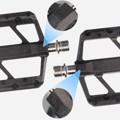 GUB GC072 Bike Pedals Titanium Axle Carbon Fiber Composite MTB / Road Bicycle Pedals Triple Sealed Bearings for Outdoor