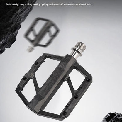 GUB GC072 Bike Pedals Titanium Axle Carbon Fiber Composite MTB / Road Bicycle Pedals Triple Sealed Bearings for Outdoor