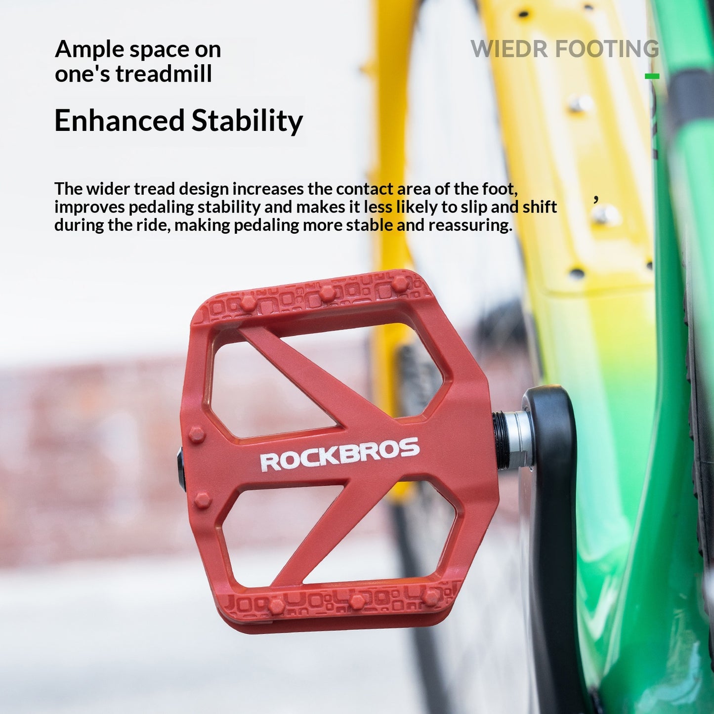 ROCKBROS Widen Pedals for Mountain Bike / Road Bike / Folding Bike Lightweight Non-Slip Pedals Bicycle Accessories