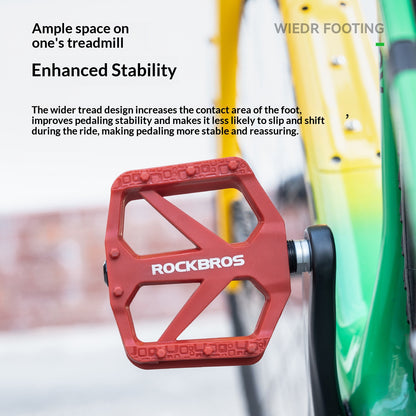 ROCKBROS Widen Pedals for Mountain Bike / Road Bike / Folding Bike Lightweight Non-Slip Pedals Bicycle Accessories