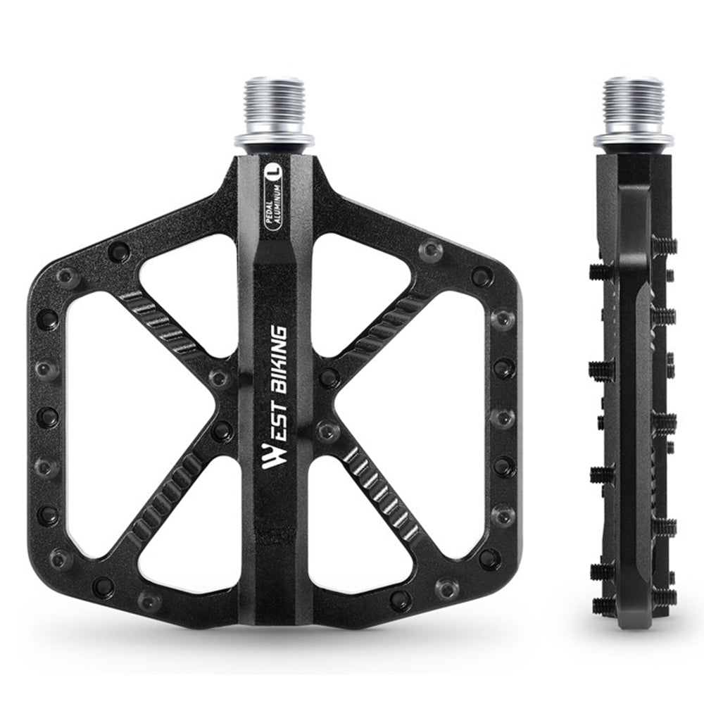 WEST BIKING Mountain Bike Pedals Dual Sealed Bearing Anti Slip CNC Aluminum Alloy MTB Pedals
