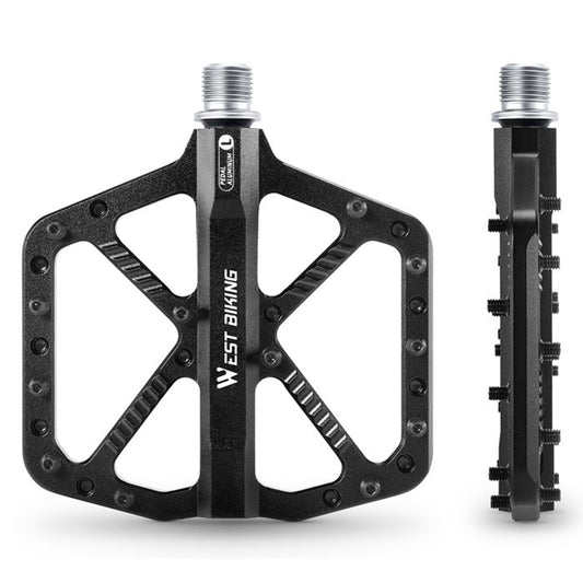 WEST BIKING Mountain Bike Pedals Dual Sealed Bearing Anti Slip CNC Aluminum Alloy MTB Pedals