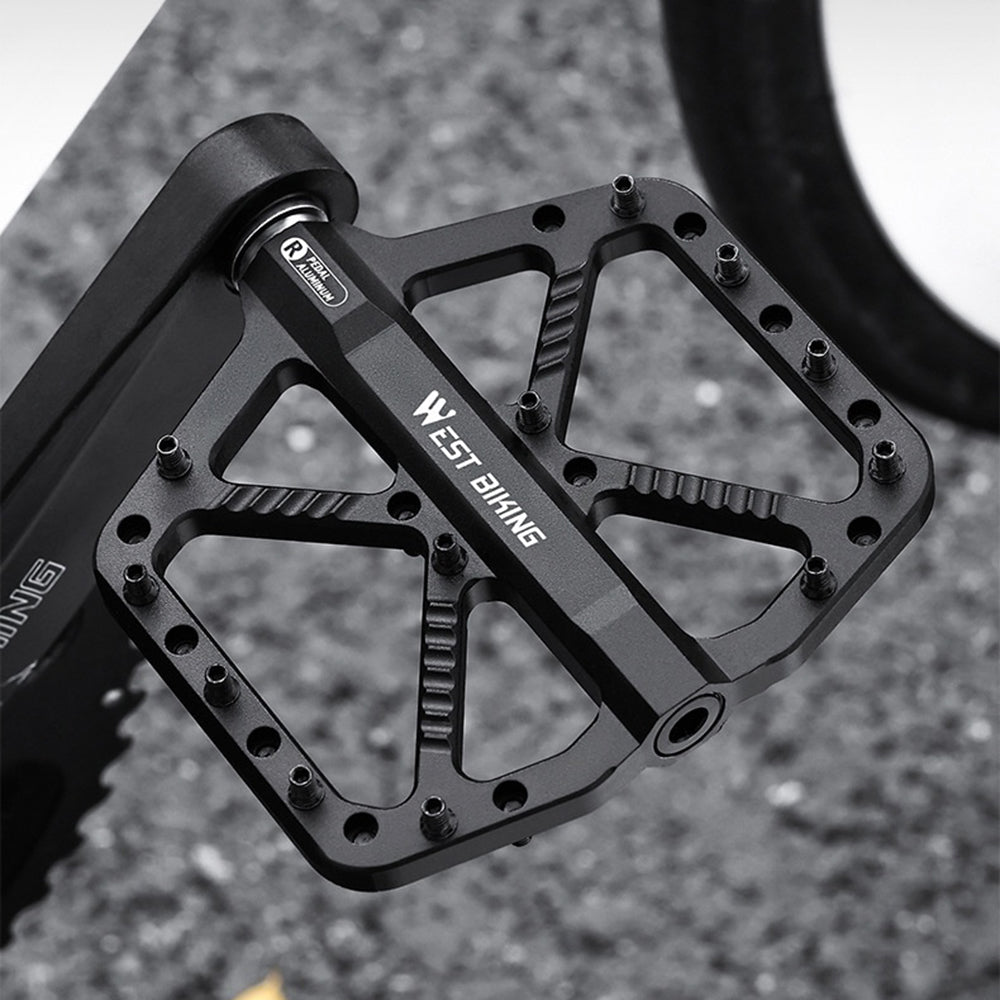 WEST BIKING Mountain Bike Pedals Dual Sealed Bearing Anti Slip CNC Aluminum Alloy MTB Pedals