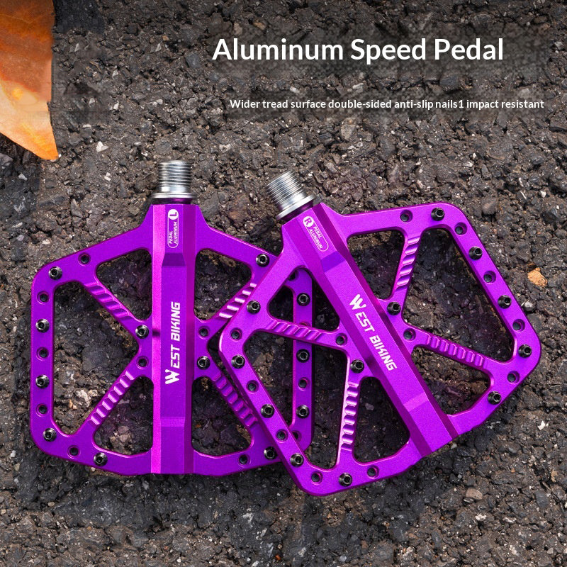 WEST BIKING Mountain Bike Pedals Dual Sealed Bearing Anti Slip CNC Aluminum Alloy MTB Pedals