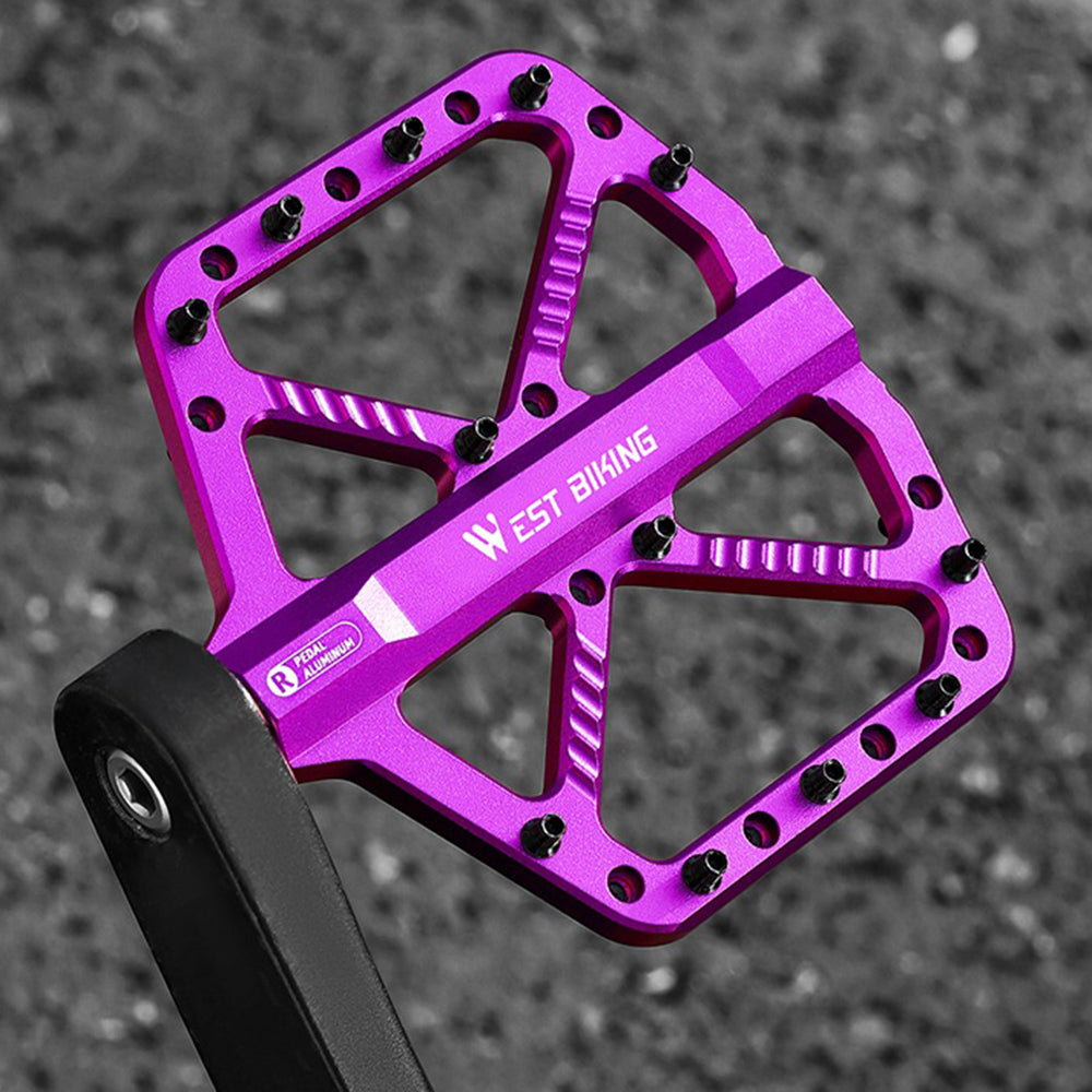 WEST BIKING Mountain Bike Pedals Dual Sealed Bearing Anti Slip CNC Aluminum Alloy MTB Pedals