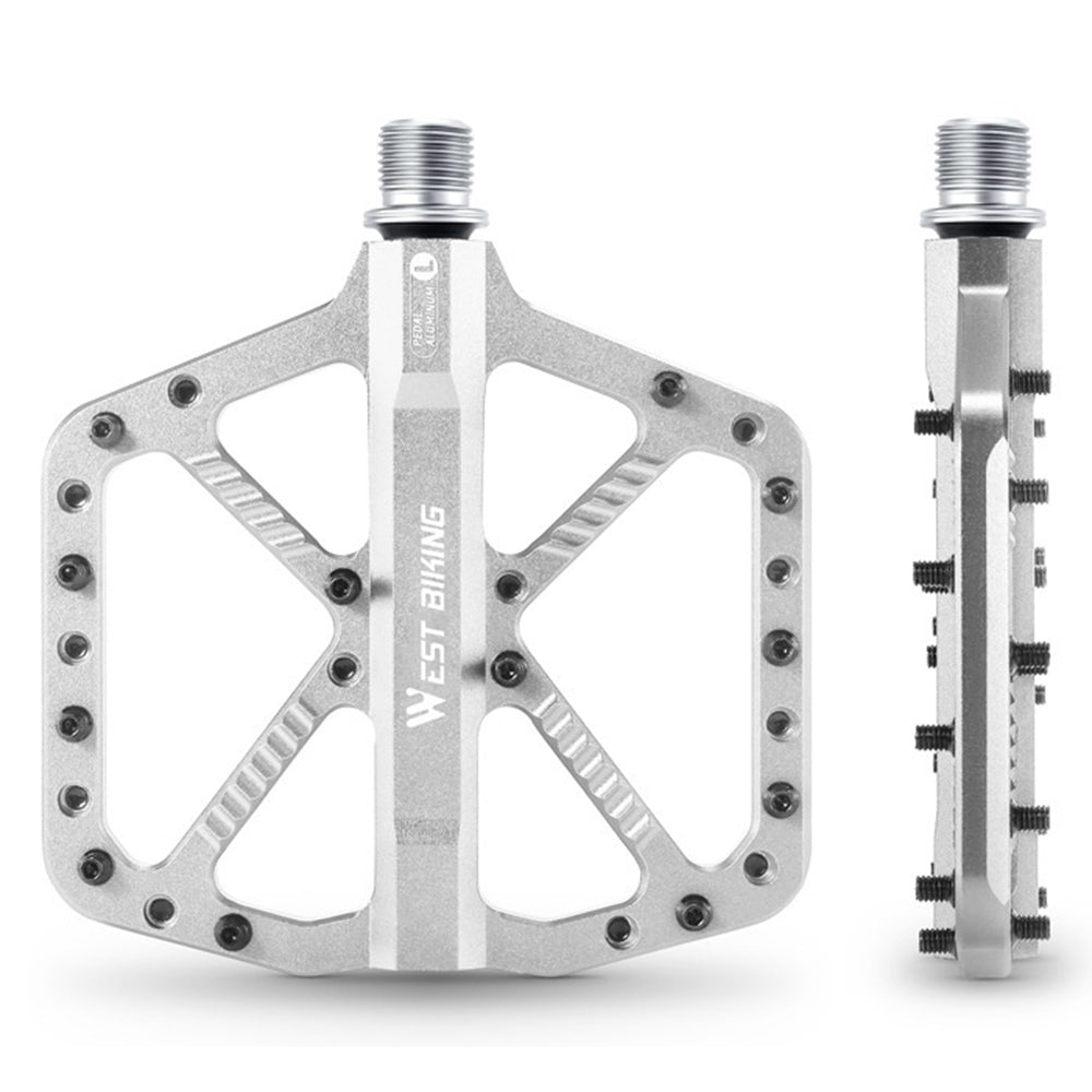 WEST BIKING Mountain Bike Pedals Dual Sealed Bearing Anti Slip CNC Aluminum Alloy MTB Pedals