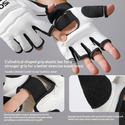 VBOSI 8204V Boxing Gloves Half Finger Fighting Gloves with Compression Wrist Strap Anti-Slip Training Gloves for MMA Gym