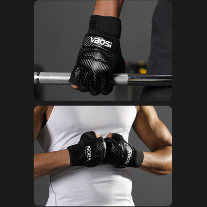 VBOSI 8204V Boxing Gloves Half Finger Fighting Gloves with Compression Wrist Strap Anti-Slip Training Gloves for MMA Gym