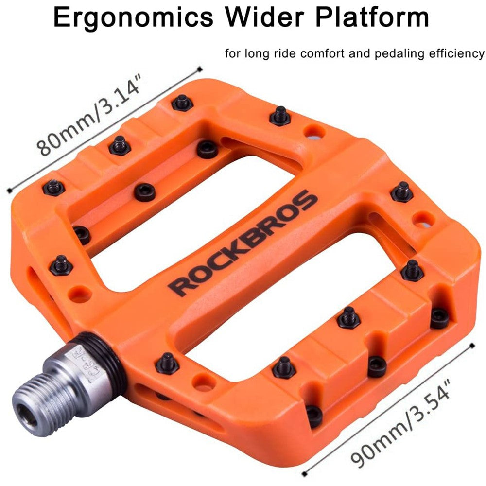 ROCKBROS 2017-12C MTB Pedals Mountain Bike Pedals Lightweight Nylon Fiber Bicycle Platform Pedals for BMX MTB 9/16"