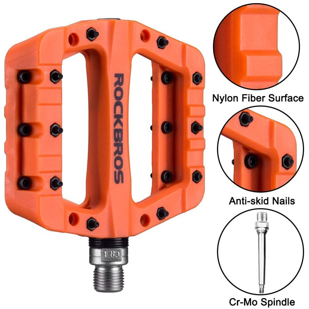 ROCKBROS 2017-12C MTB Pedals Mountain Bike Pedals Lightweight Nylon Fiber Bicycle Platform Pedals for BMX MTB 9/16"