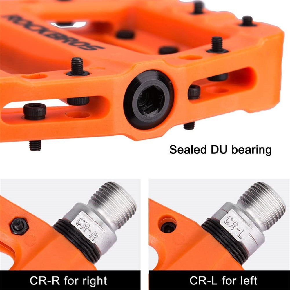 ROCKBROS 2017-12C MTB Pedals Mountain Bike Pedals Lightweight Nylon Fiber Bicycle Platform Pedals for BMX MTB 9/16"